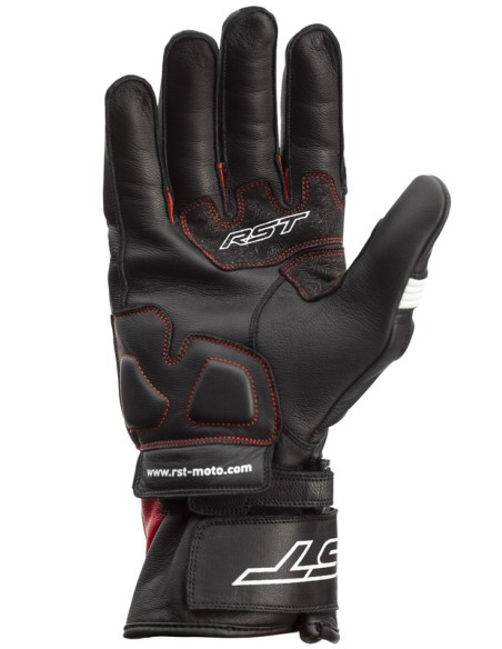 RST Pilot CE Gloves Leather - Black/Red/White Size M