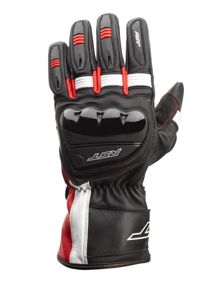 RST Pilot CE Gloves Leather - Black/Red/White Size M