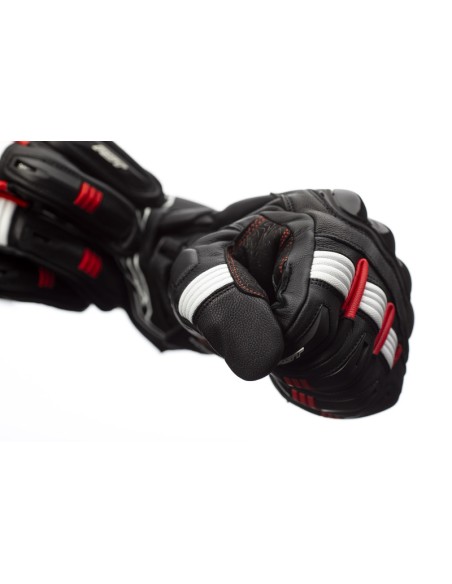RST Pilot CE Gloves Leather - Black/Red/White Size 2XL
