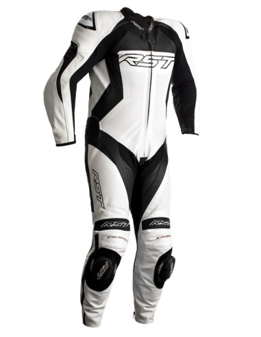 Costum din piele RST Tractech EVO 4 CE Race - Alb/Negru Mărimea XL