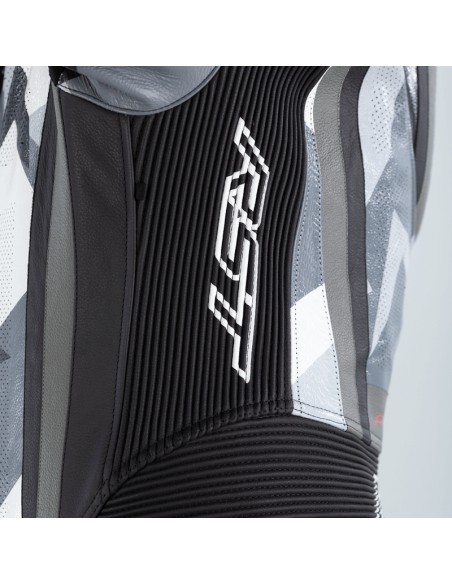 RST Pro Series Leather Airbag Suit - Grey/Camo Size S Camo & Grey