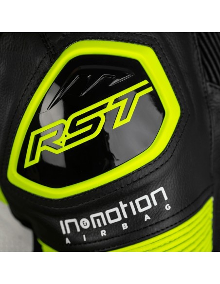 RST Pro Series Leather Airbag Suit - Neon Yellow/Camo Size 3XL