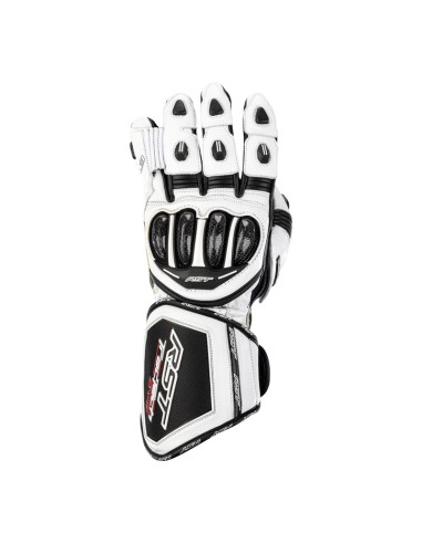 RST TracTech Evo 4 Leather Gloves - White/Black Size XS