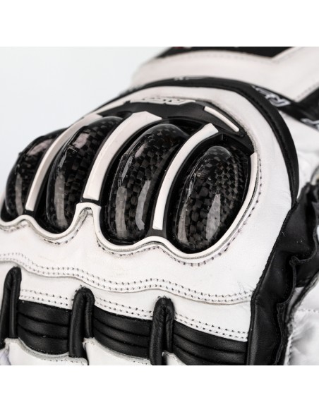 RST TracTech Evo 4 Leather Gloves - White/Black Size XS
