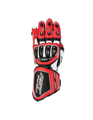 RST TracTech Evo 4 Leather Gloves - Red/White/Black Size S