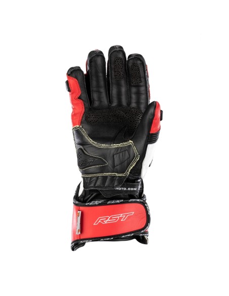 RST TracTech Evo 4 Leather Gloves - Red/White/Black Size S