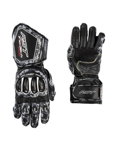 RST Tractech Evo 4 Leather Gloves Camo Grey/Black Size XXL
