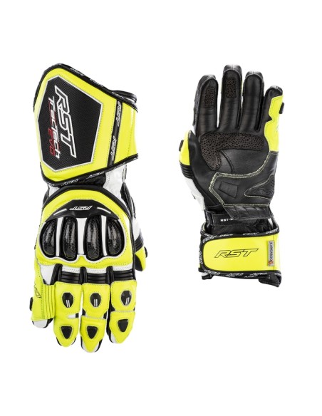 Mănuși de piele RST Tractech Evo 4 Galben Neon/Negru Mărimea XXL Negru și Galben Neon