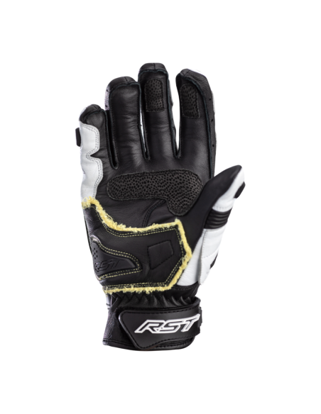 RST TracTech Evo 4 Short Leather Gloves White/Black Size XXL