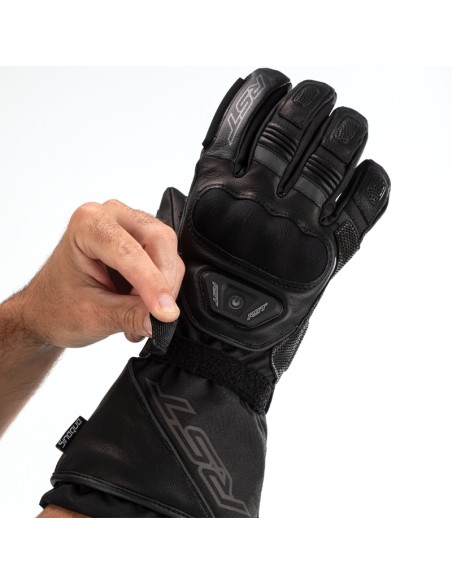 RST Paragon 6 Mănuși impermeabile încălzite din piele/textil Negru Mărimea S
