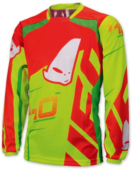 Jersey pentru 40-a aniversare UFO Roșu/Galben/Verde Neon Mărimea M Verde Neon și Roșu