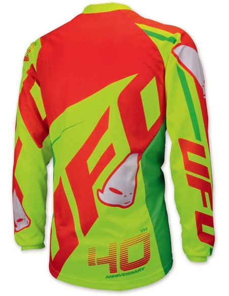 Jersey pentru 40-a aniversare UFO Roșu/Galben/Verde Neon Mărimea M Verde Neon și Roșu