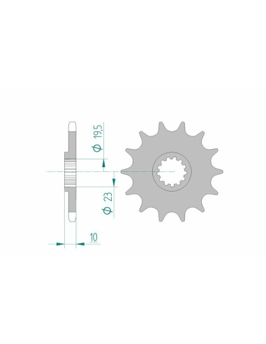 Pinion față standard din oțel AFAM 22303 - 520