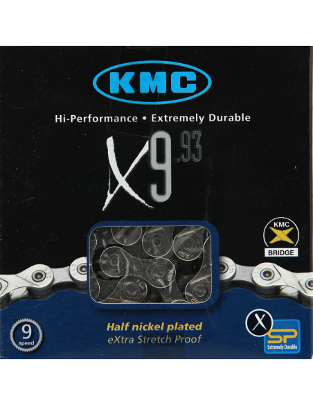 KMC chain X9 9 speeds 114L silver/gray