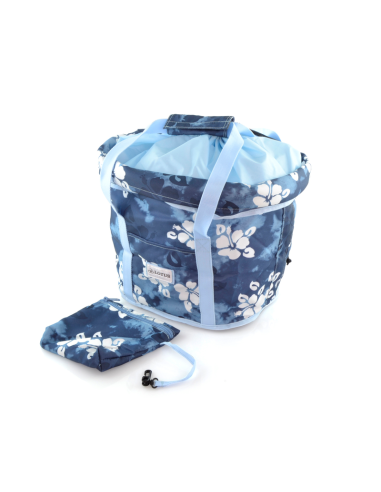 V BIKE Bicycle Basket. Polyester Fabric. Blue Flowers