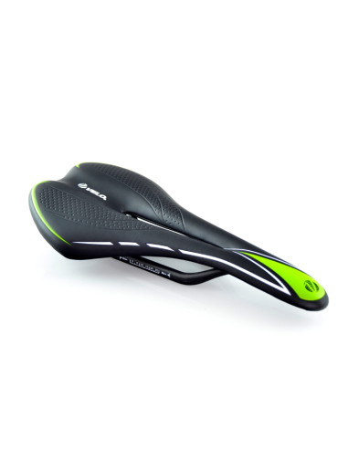 VELO Bicycle Saddle Racing Miles I0 Zone Cut Carbon Rails Male Black/Green