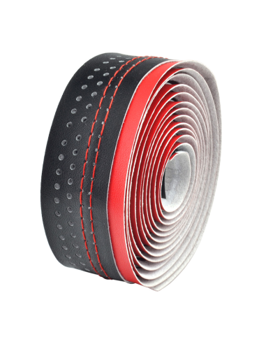 Velo Bicycle Handlebar Tape Road  Microfiber Drilled 2-Tone Red/Black