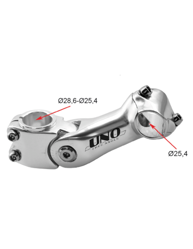 UNO -10°/40° Bicycle Handlebar Stem Adjustable Grade - 110mm Silver