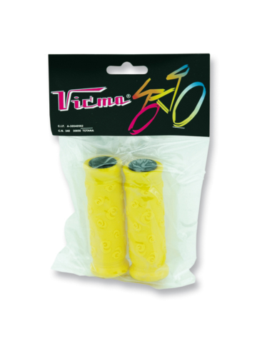 V BIKE Bicycle Grips, Grip-Shift & Children. Yellow. 95Mm