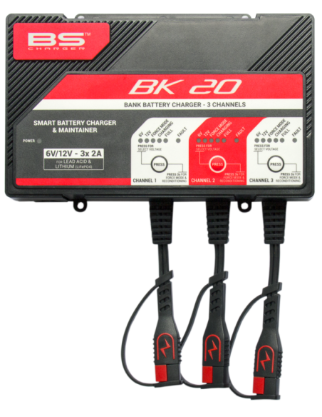 BS BATTERY BK20 Smart Battery Charger -6V/12V 3x2A