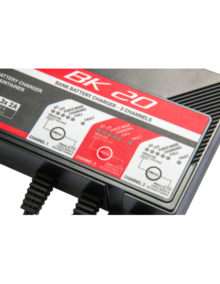 BS BATTERY BK20 Smart Battery Charger -6V/12V 3x2A