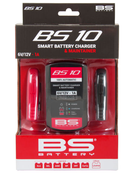 BS BATTERY BS10 Smart Battery Charger - 6V/12V 1A