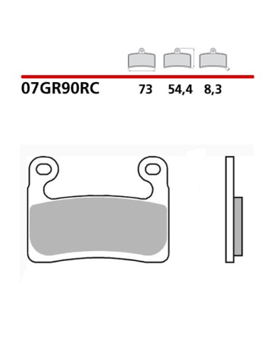 BREMBO Racing Carbon Ceramic Brake Pads - 07GR90RC