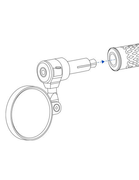 OXFORD Cafe Bar End Universal Mirror - Black (1pc)