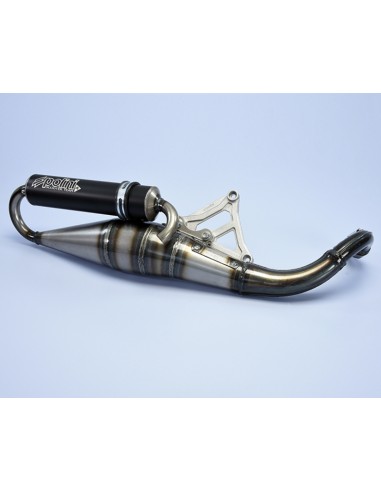 POLINI Scooter Team 4 Exhaust Stainless Steel/Carbon - Peugeot Kisbee 50