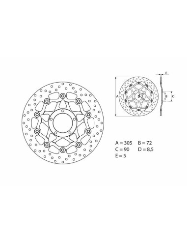 BREMBO Serie Oro Round Floating Brake Disc