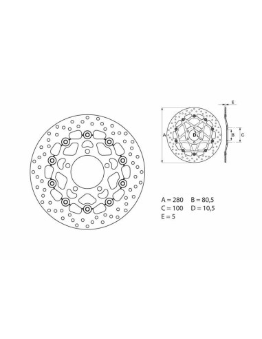 Disc de frână flotant BREMBO Oro - 78B40815