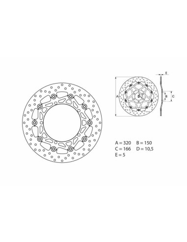 Disc de frână flotant BREMBO Oro - 78B40872