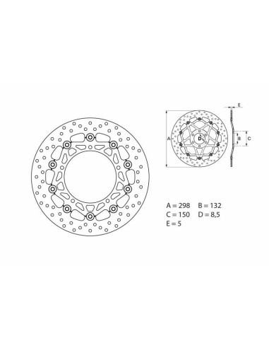 BREMBO Serie Oro Round Floating Brake Disc