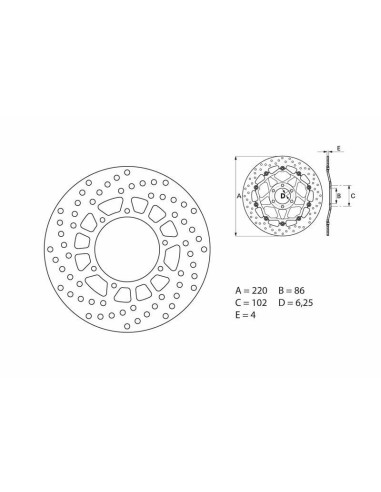 BREMBO Serie Oro Round Fixed Brake Disc