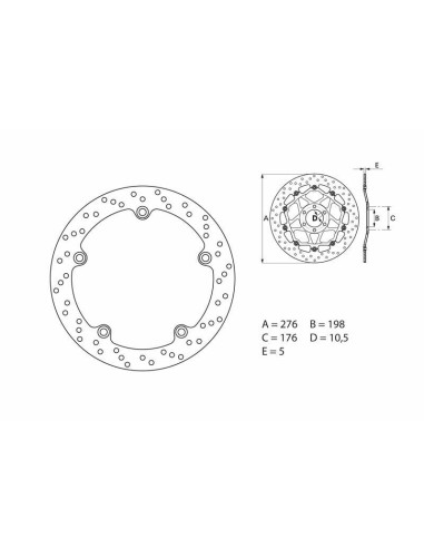 BREMBO Serie Oro Round Fixed Brake Disc