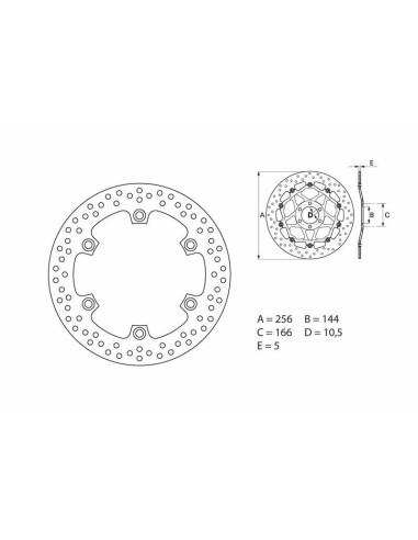 BREMBO Serie Oro Round Fixed Brake Disc