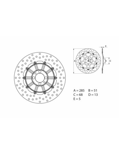 Disc de frână BREMBO Oro Fix - 68B407D3