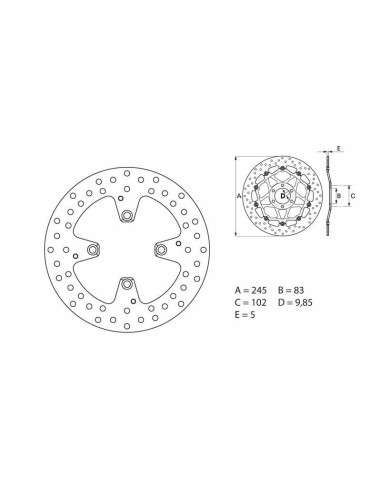 BREMBO Serie Oro Round Fixed Brake Disc