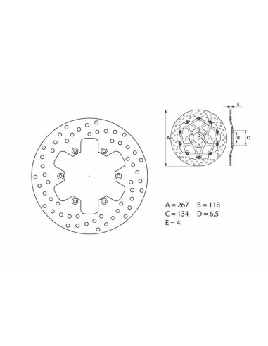 BREMBO Serie Oro Round Fixed Brake Disc