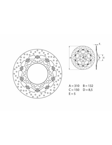 Disc de frână flotant BREMBO Oro - 78B40860