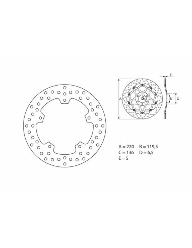 Disc de frână BREMBO Oro Fix - 68B407F2