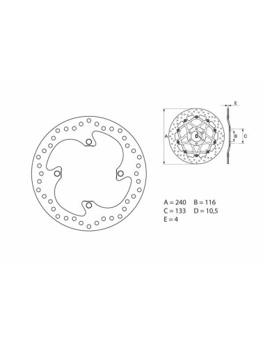 BREMBO Serie Oro Round Fixed Brake Disc