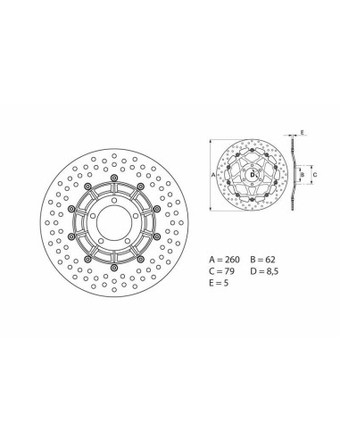 BREMBO Serie Oro Round Fixed Brake Disc