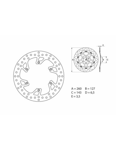 BREMBO Serie Oro Round Fixed Brake Disc