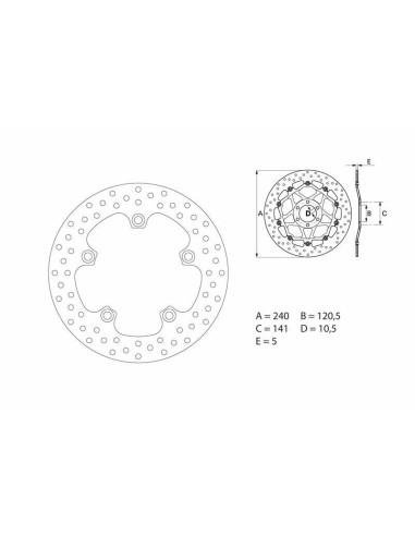 BREMBO Serie Oro Round Fixed Brake Disc