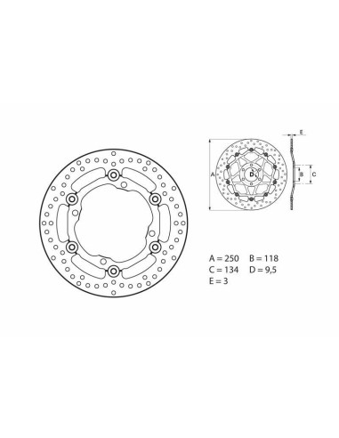 BREMBO Serie Oro Round Floating Brake Disc