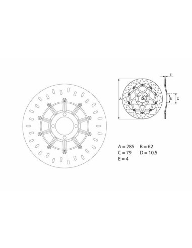 Disc de frână BREMBO Oro Fix - 68B407D2