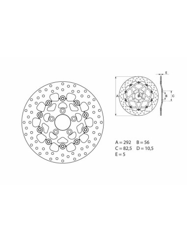 BREMBO Serie Oro Round Floating Brake Disc