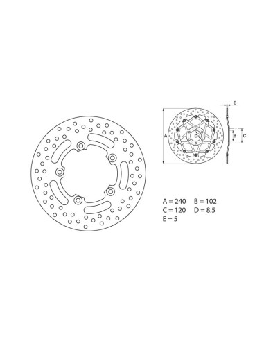 BREMBO Serie Oro Round Fixed Brake Disc