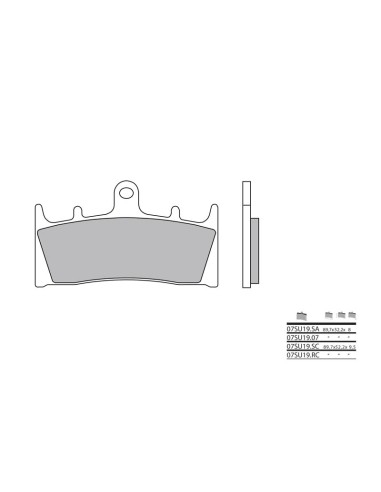 Plăcuțe de frână din metal sinterizat BREMBO Street - 07SU19LA